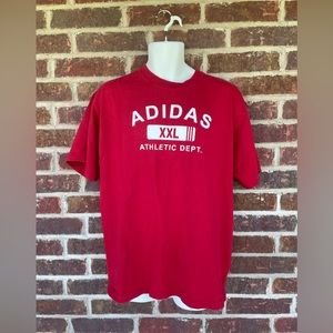 Men’s Red Adidas T-Shirt Size Large Has Wash Fade